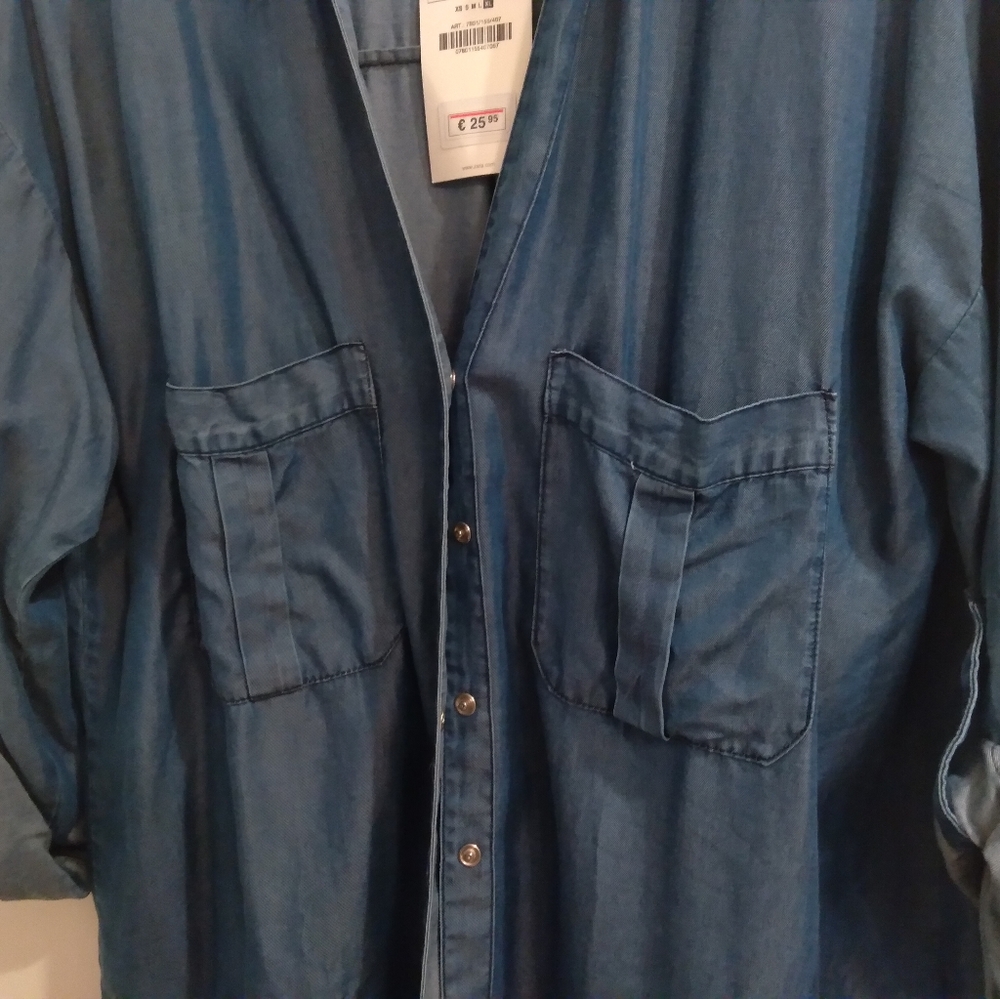 Denim Zara XL Button-up Shirt | NWT 👔 - Picture 6 of 10